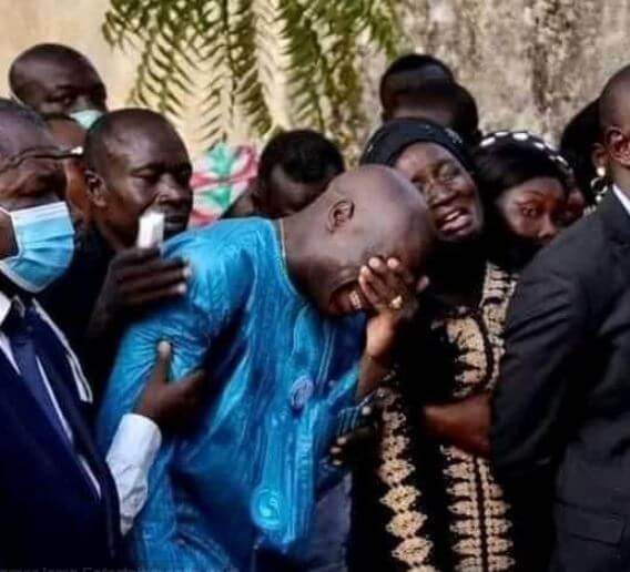 Vincent Aboubakar at the funeral of his mother.